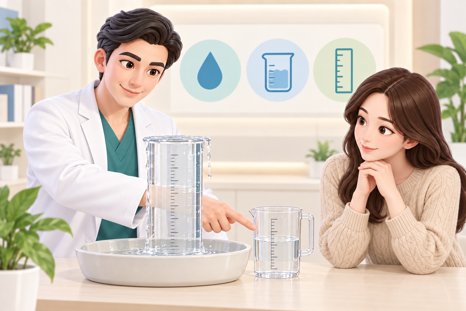 利用水测量体积的原理说明图
