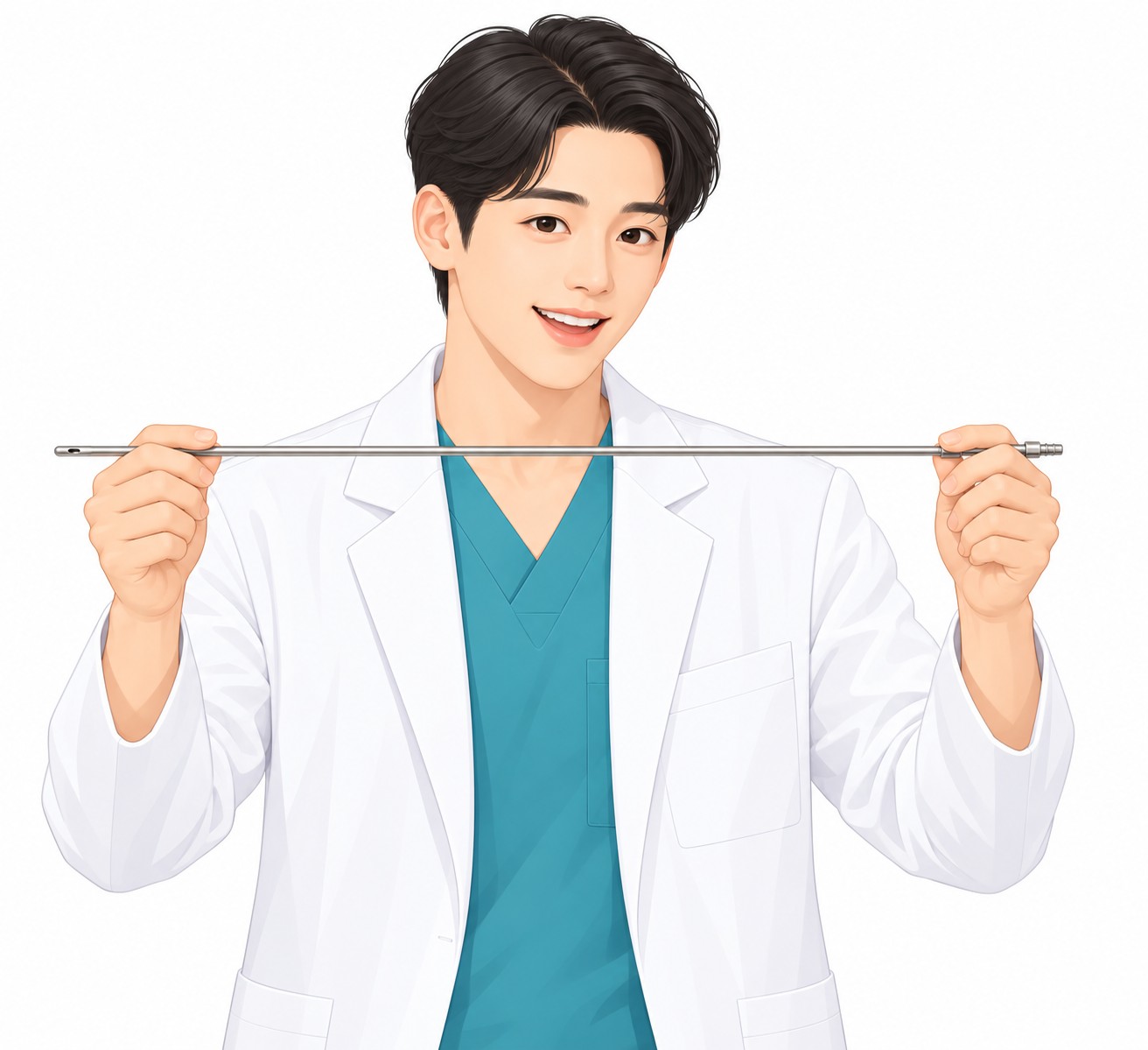 说明细吸脂管（吸脂针）的示意图