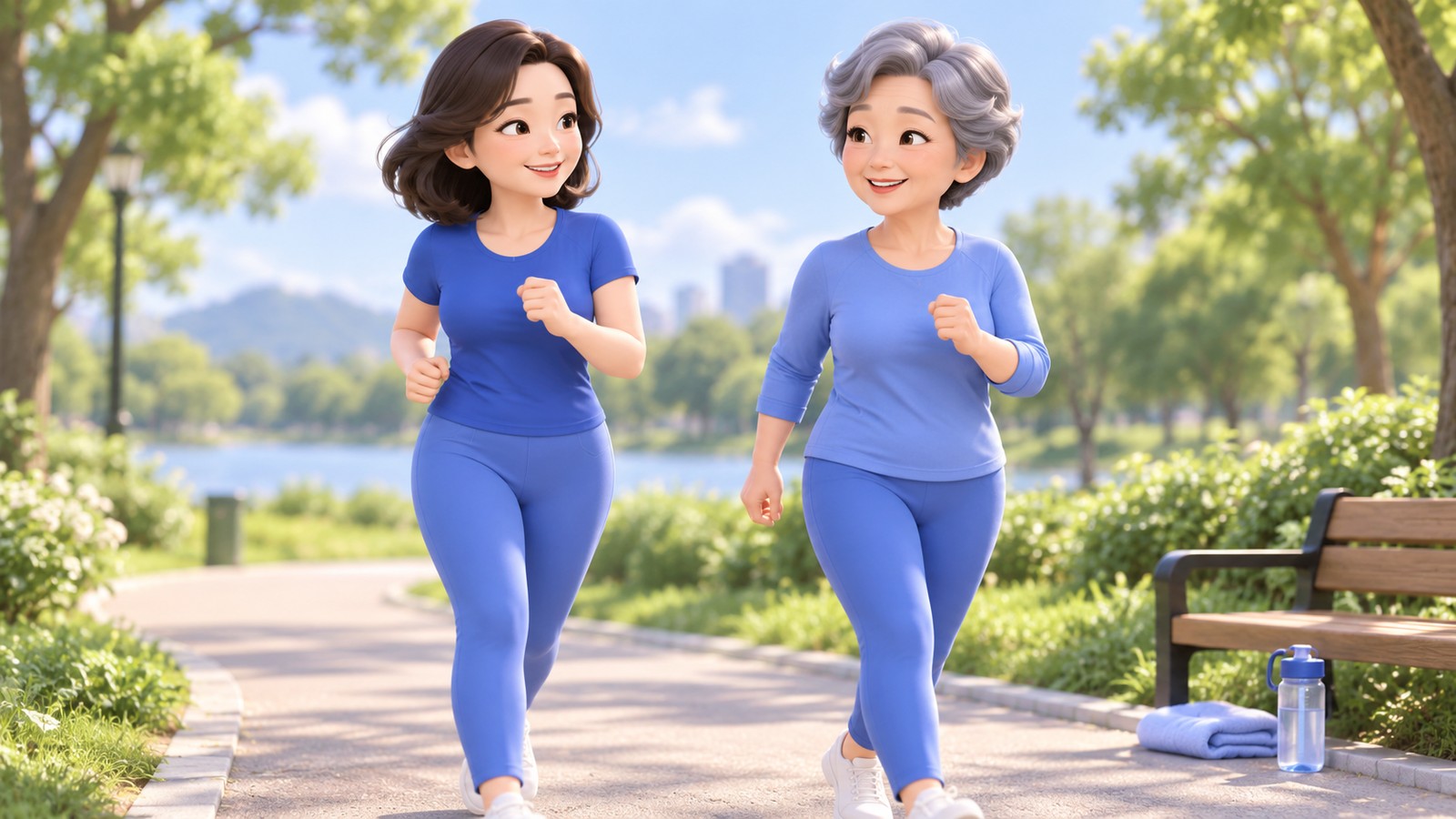 轻松享受运动的样子
